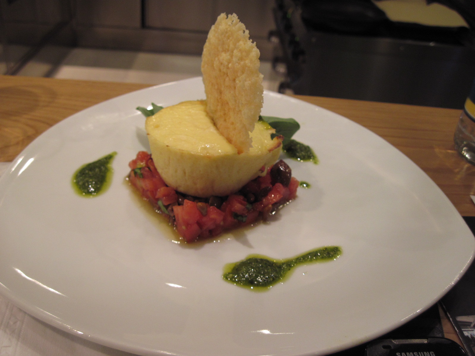 Sformatino di parmigiano con ratatouille di olive taggiasche